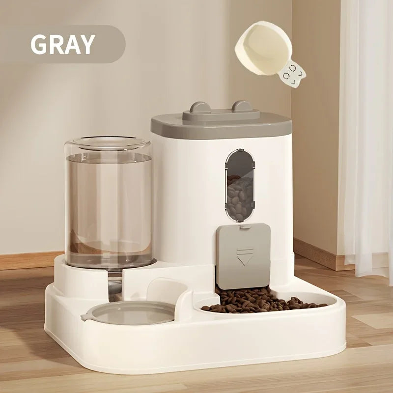 2-in-1 Cat Food & Water Dispenser – Automatic Feeder with Fresh Water Fountain for Cats & Small Pets