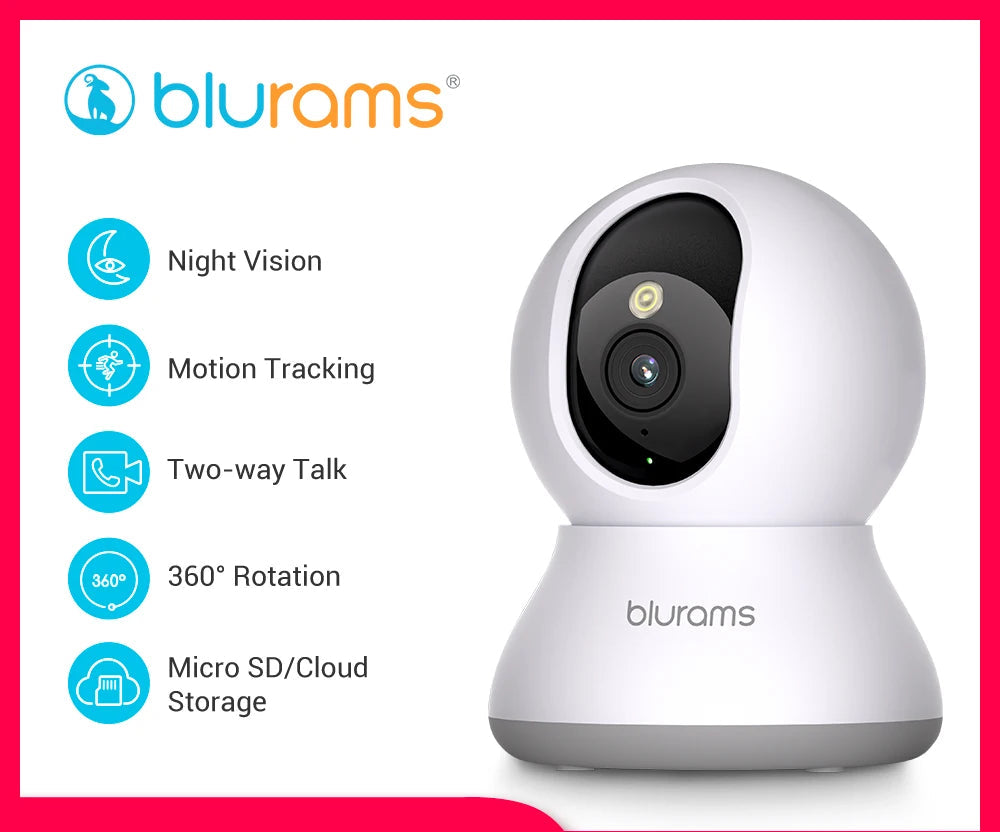 2.4＆5G Wifi Indoor Camera, 2K, 360° PTZ Pet Dog IP CCTV Camera with Phone App, 2-Way Talk, Night Vision, for Home Securi