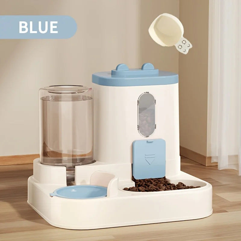 2-in-1 Cat Food & Water Dispenser – Automatic Feeder with Fresh Water Fountain for Cats & Small Pets