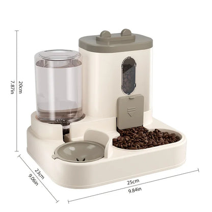 2-in-1 Cat Food & Water Dispenser – Automatic Feeder with Fresh Water Fountain for Cats & Small Pets