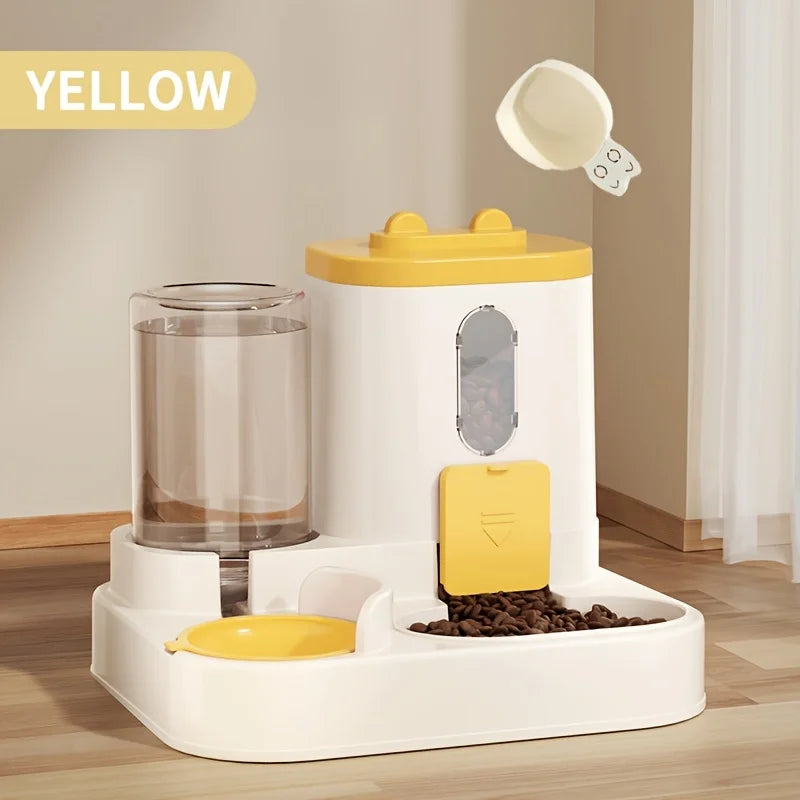 2-in-1 Cat Food & Water Dispenser – Automatic Feeder with Fresh Water Fountain for Cats & Small Pets