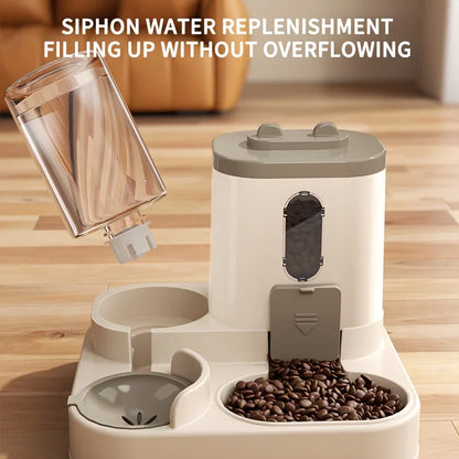 2-in-1 Cat Food & Water Dispenser – Automatic Feeder with Fresh Water Fountain for Cats & Small Pets
