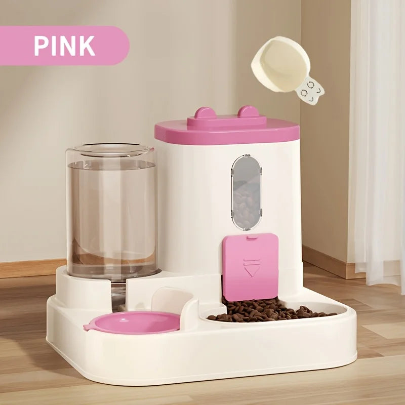 2-in-1 Cat Food & Water Dispenser – Automatic Feeder with Fresh Water Fountain for Cats & Small Pets