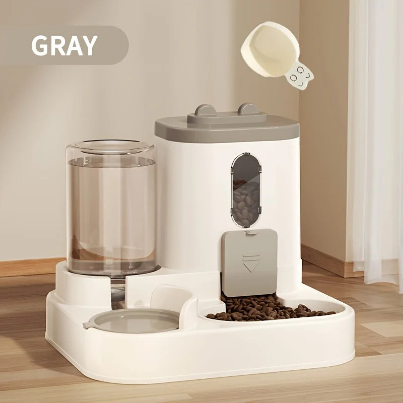 2-in-1 Cat Food & Water Dispenser – Automatic Feeder with Fresh Water Fountain for Cats & Small Pets