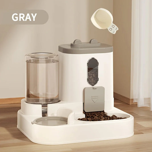 2-in-1 Cat Food & Water Dispenser – Automatic Feeder with Fresh Water Fountain for Cats & Small Pets